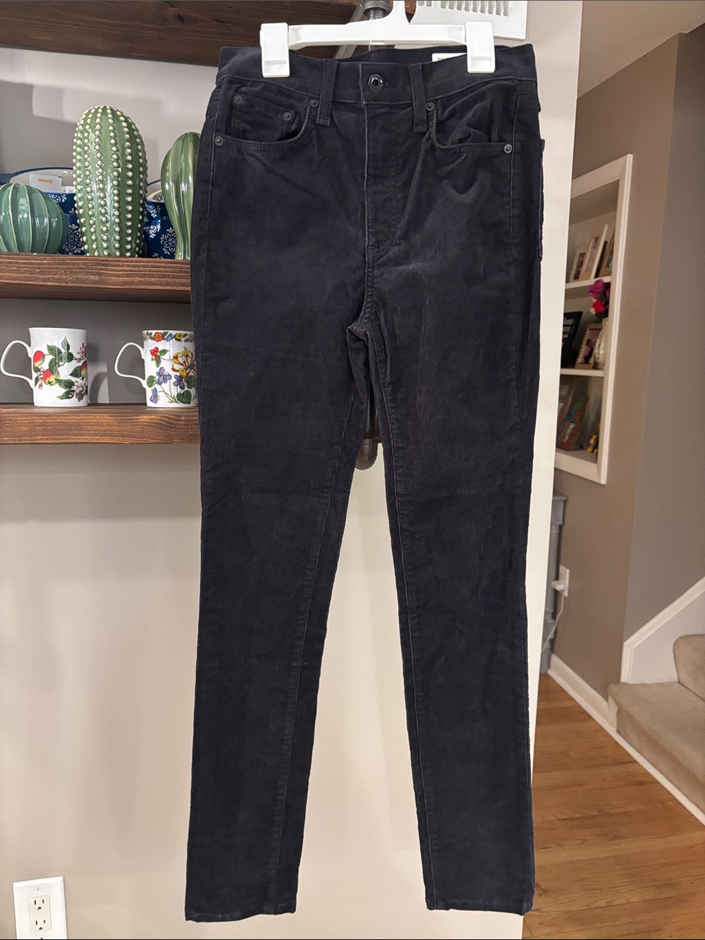 rag & bone High Rise Skinny Corduroy Pants Size 27 Black